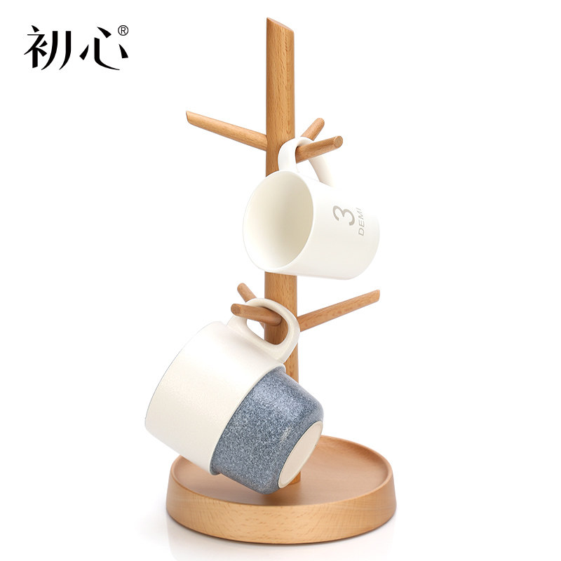 初心欧式沥水杯架家用茶杯子架马克杯挂架放咖啡杯玻璃杯置物架木