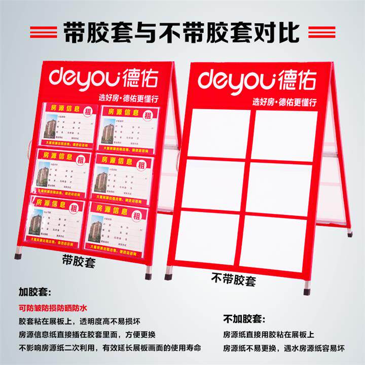 房源信息展示牌子人字板中介展板产贝壳德佑广告牌折叠支架驻守板
