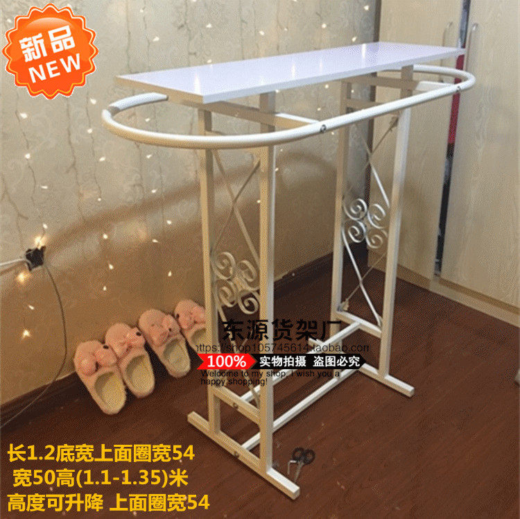 高档铁艺服装店货架展示架落地架式中岛架女童装店椭圆形卖衣服架