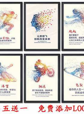 公司办公室装饰画企业励志挂画文化墙字画标语海报壁画会议室墙画