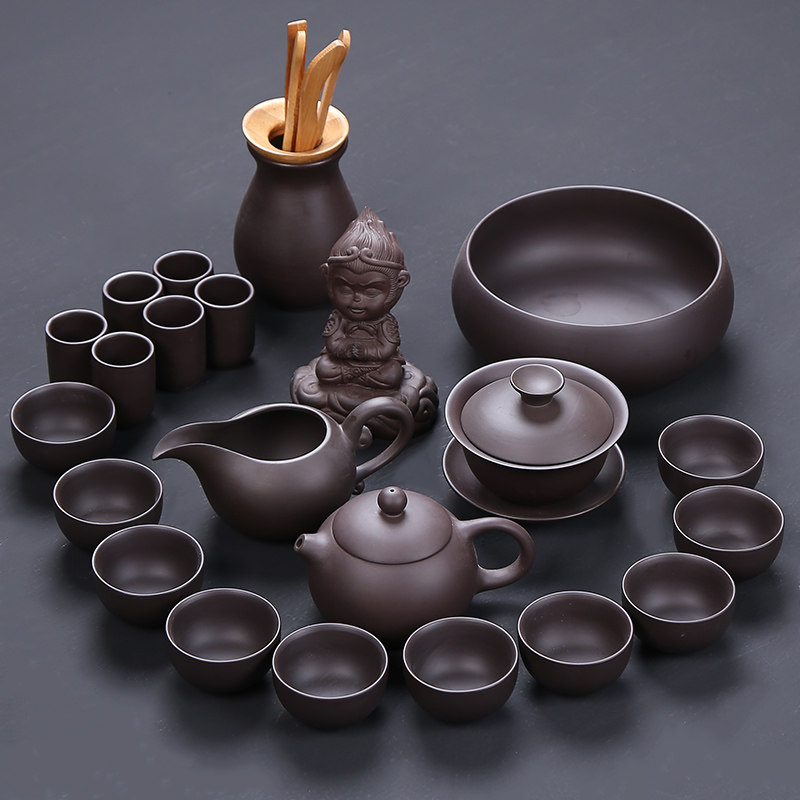 凌胜原矿宜兴紫砂 家用小套功夫茶具套组泡茶器 整套盖碗茶杯茶壶