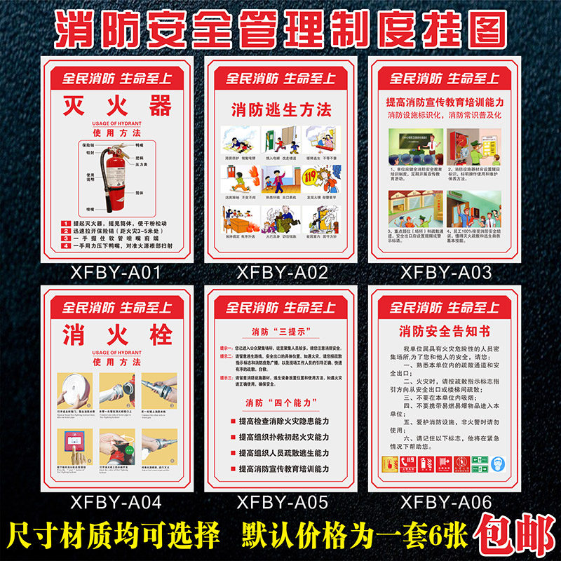 消防标识标牌工厂车间标识生产安全贴纸管理制度挂图消防安全知识