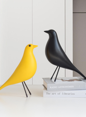 速发风客厅玄关电视柜软板间样装饰品简黑几何创意约小鸟摆件