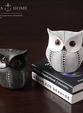 速发创件简约家居办公室装饰品摆设软装儿童房摆头工艺猫意鹰