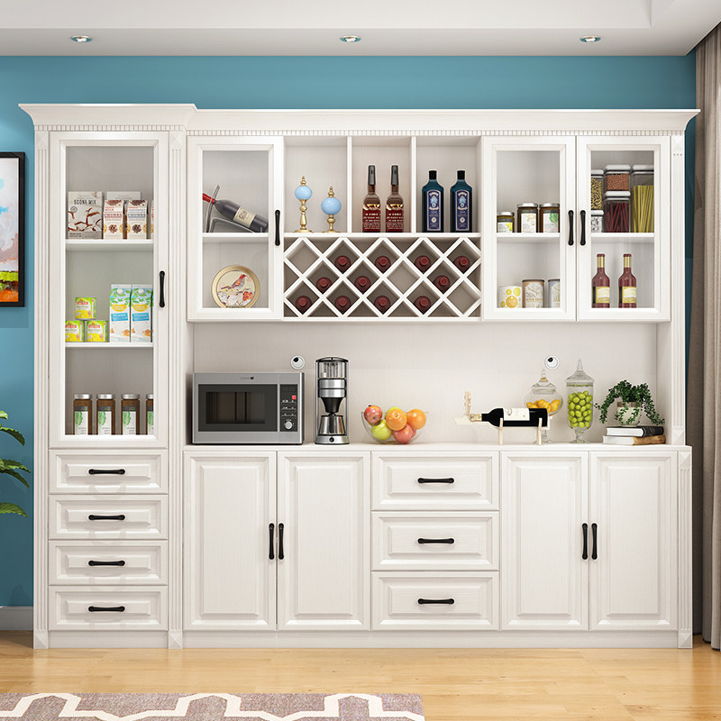 简约现代欧式餐边柜吊柜橱柜餐厅酒柜组合多功能北欧柜子收纳定制