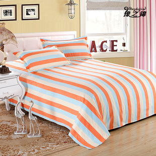 手工条纹纯棉老粗布床单单件全棉布单双人大被单1.5米1.8m2.0m床
