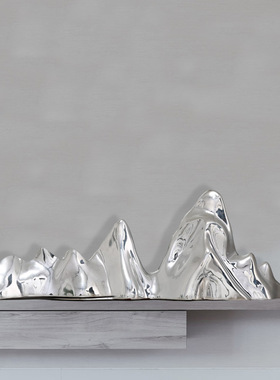 中式家居酒店客厅大堂玄关柜电视柜软装饰镇宅招财假山摆件摆设