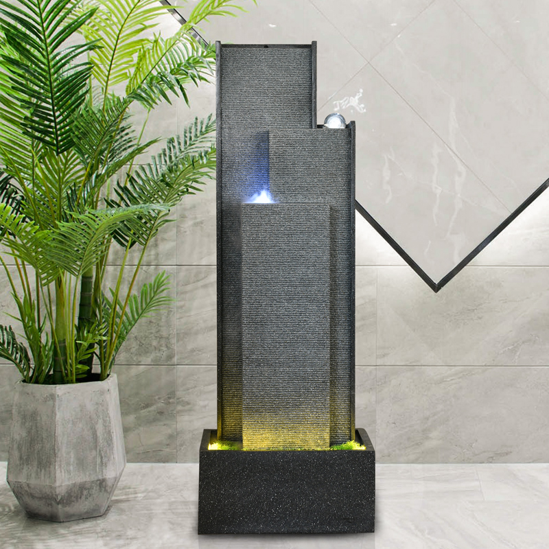 简约现代流水墙喷泉室内水幕墙叠水瀑布装饰景观风水加湿落地摆件