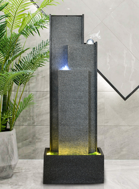 简约现代流水墙喷泉室内水幕墙叠水瀑布装饰景观风水加湿落地摆件