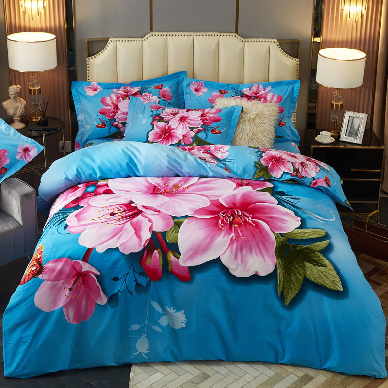 美式3D全棉加厚磨毛四件套1.5m纯棉床单婚庆被套四件套纯棉1.8m床