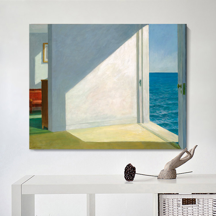 爱德华霍普欧式抽象装q饰画挂画壁画靠海的房间现代装饰无框油画