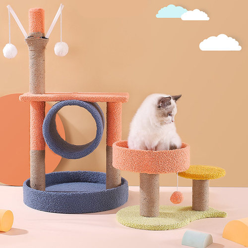 猫架猫爬架猫窝猫树一体多功能攀爬架剑麻绳猫R抓柱通天柱猫咪跳