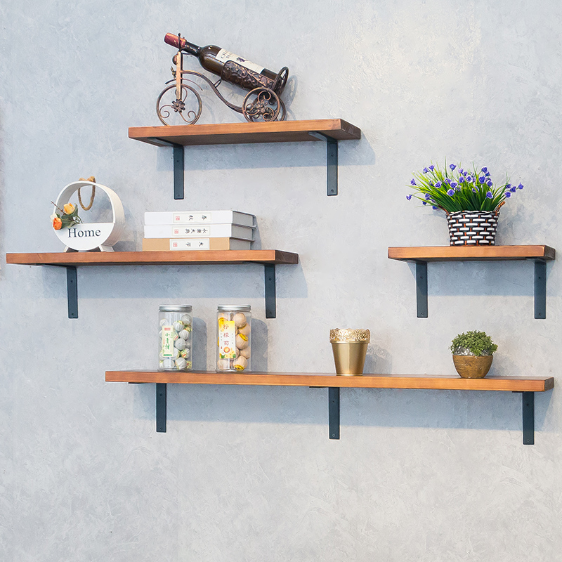 实木墙上置物架一字隔板墙面壁挂装饰书架原木层板客厅厨房收纳架怎么看?