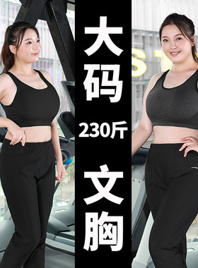 防震大码运动内衣女大胸跑步文胸聚拢定型背心式胖mm200斤防下垂