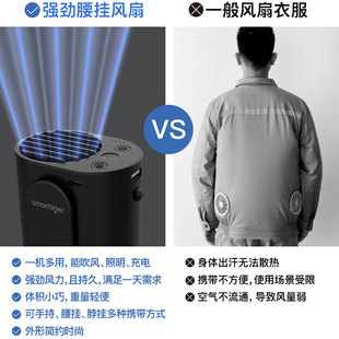 挂脖子夹腰式 挂腰风扇便f携式 大风力户外懒人随身学生大功率散热