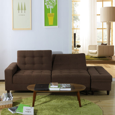 日式沙发床布艺折叠两用单人带收纳多功能小户型客厅书房沙发床