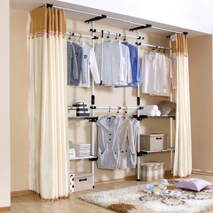大容量结实耐用的布n衣柜家用卧室简易组装加粗加固加厚钢骨架衣