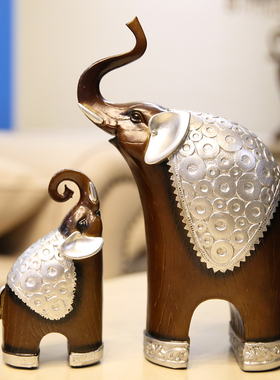 家居装饰品家里客厅书房小房间装饰大象摆件酒柜桌面招财镇宅一对