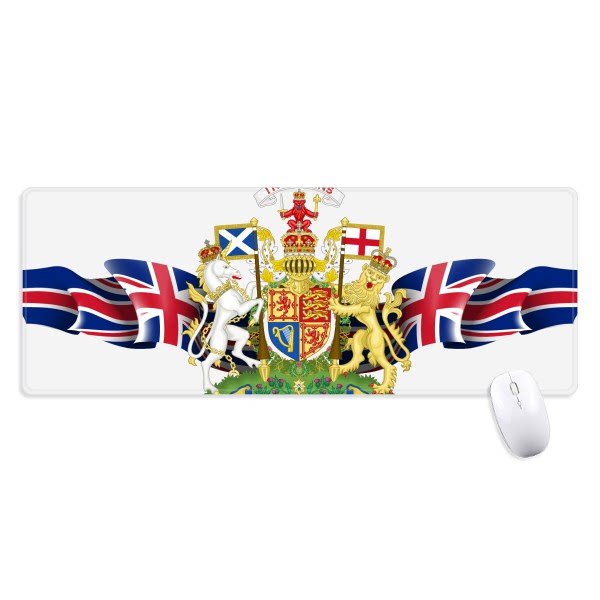 英国国徽标志符号图案超大号游戏办公防滑锁边鼠标垫80x30cm礼物