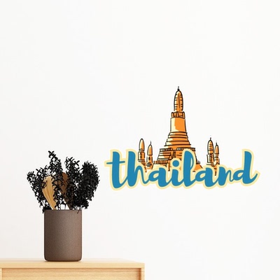 泰国文化房间卧室可移除墙贴纸