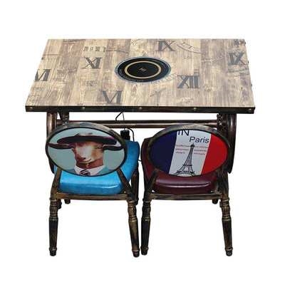 速发地炉烤肉桌锅桌子椅香炉一体商用桌电组合串串磁火锅店工业风