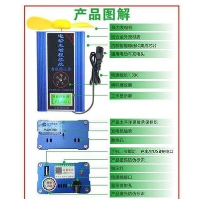 定制延长电动车d增程器边走边充电7212v专用风力发电器增加机助力