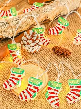 高档树房a灯装饰l闪d圣诞串间e灯卧室袜灯彩布置圣诞节彩灯灯奢u.