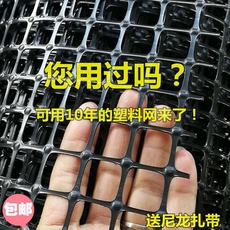 Пластиковая сетка 料塑料网围栏网网n栅网黑漏粪网床格拦鸡鸭养殖格护栏网隔离。