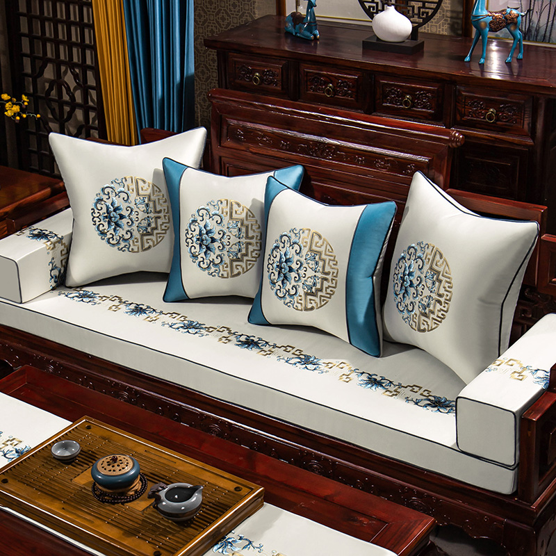 速发实木沙发坐垫新中式刺五古典椅垫罗汉床垫子绣件套红木沙发垫