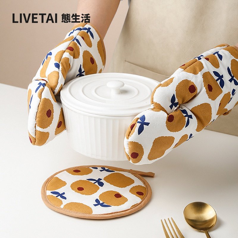 态生活 隔热手套加厚纯棉隔热垫家用厨房微波炉烤箱防烫烘焙手套