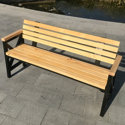 公铁椅户外长椅庭院凳椅广场园艺靠背椅实木长条椅子防腐木排子