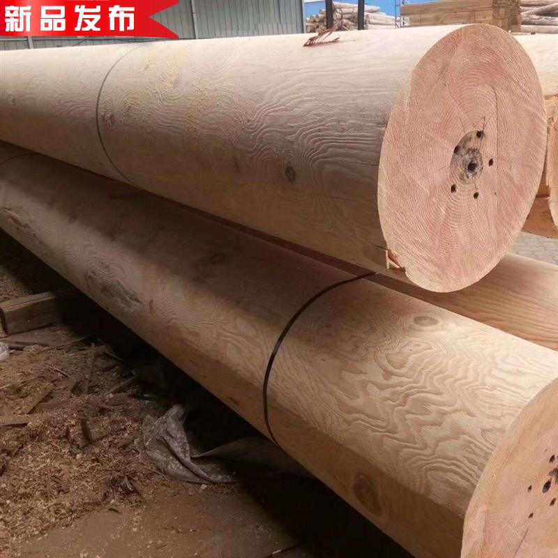 樟子松木圆木柱子立柱l防腐木主梁原木H木方实木3条大圆木料木桩