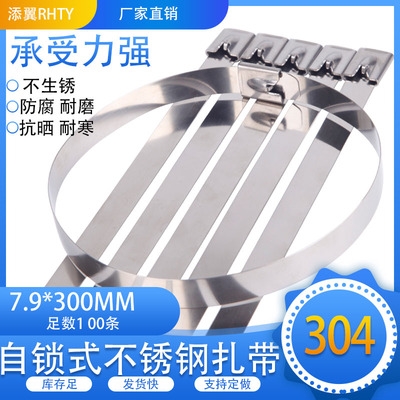 。新不锈钢扎带304材质7.9v*300金属扎带电缆标识船用扎带100条足 基础建材 缎带/扎带 原图主图