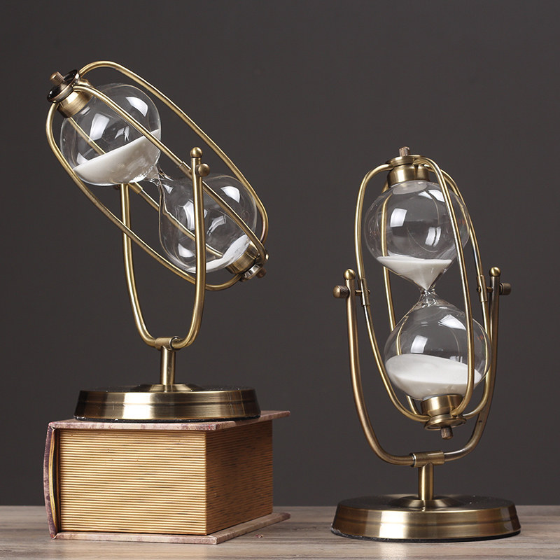 北欧金属时间沙漏摆件15/30/60分钟计时器家居客厅电视柜装饰品,家居饰品,装饰摆件,淘宝优惠券,粉丝福利购,淘宝优惠卷