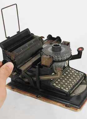 20世纪早期西洋古董铁皮玩具转盘式 机械英文打字机 8品可演示