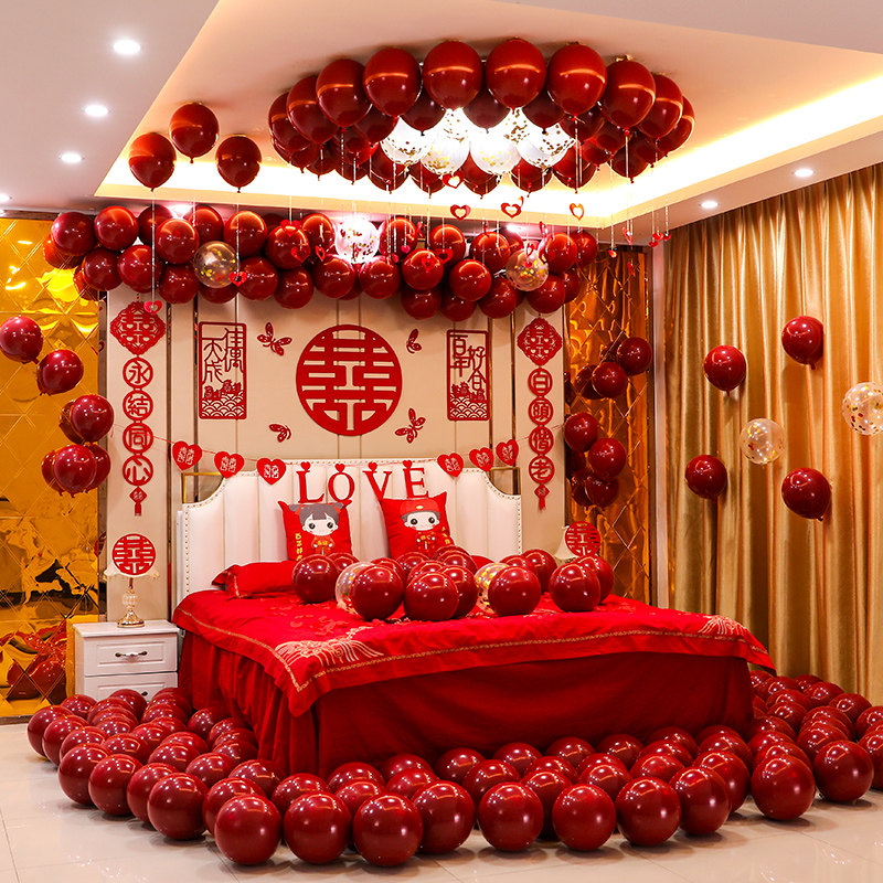 现货婚房布置套装气球装饰创意浪漫女方婚礼男R方结婚新房婚庆用