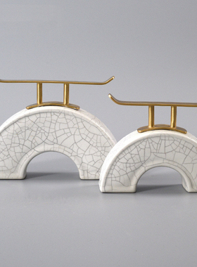 速发新摆式约简复古陶瓷中件创意家居电视柜软装工艺饰品玄关摆设