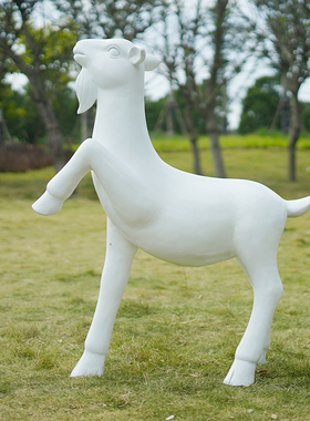 室外摆件大型草坪景区玻璃钢雕塑模型仿铜山羊园林摆设景观装饰品