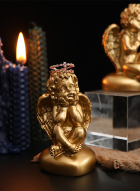 北欧轻奢金色可爱天使小摆件生日礼物浪漫婚礼创意软装饰品摆件