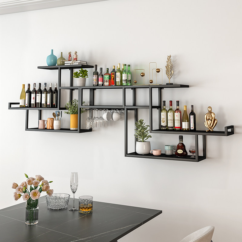 红酒架置物架墙上书架壁挂装饰创意摆件客厅酒柜酒杯架倒挂展示架