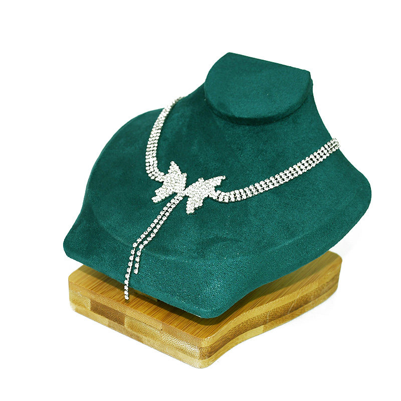 创意竹木人像首饰架项链展示架新款卧式柜台陈列吊坠托手链饰品架