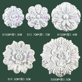 雕花贴花欧式 饰圆形浮雕饰花件 PU镂空客厅餐厅背景墙天花板墙面装