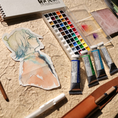 HB荷尔拜因水彩颜料固体全色分装 24友风子七神奈奈 杂物堆