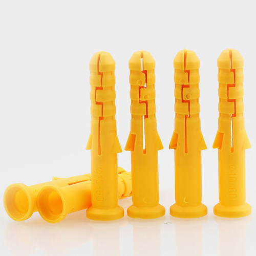 国标小黄鱼尼龙塑料膨胀管加长黄色自攻螺丝螺栓胶涨塞M6M8M10mm
