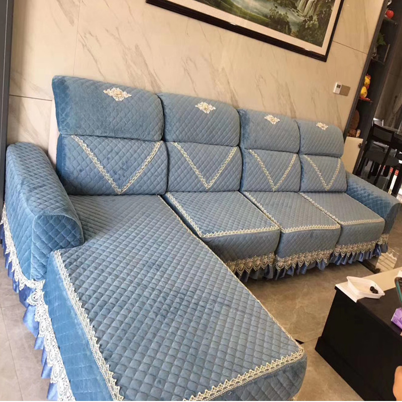 欧式沙发垫四季荷兰绒沙发套罩客厅贵妃短毛N绒坐垫防滑定做全包