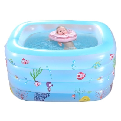 极速儿童充气游泳池小q型浴室庭院长方形池子可折叠彩色戏水池在