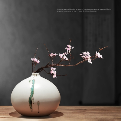 极速客厅电视机柜两边的摆件客z厅电视背景墙两边的摆件插花陶瓷