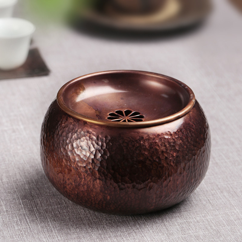 速发大号纯铜茶洗水茶茶渣桶建水笔洗泡茶碗杯洗工具功夫茶具盂道