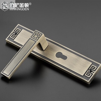 速发门锁卧静家用室内房间中式门把手五木室音多用型实金锁具执手