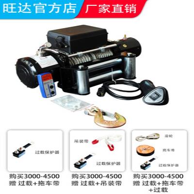 极速电动葫芦绞盘12V2o4V48V1吨2吨1t小型越野0.5吨便携钢丝绳家